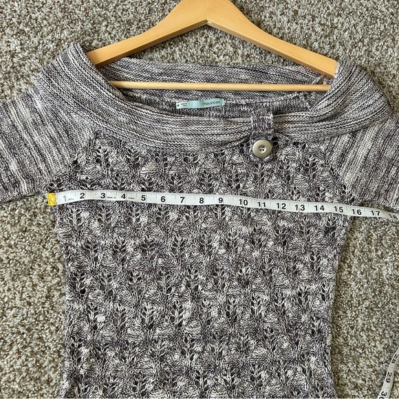 🦋 Maurices Purple Cream Off the Shoulder Scoop Neck Short Sleeve Sweater Casual - Picture 6 of 6